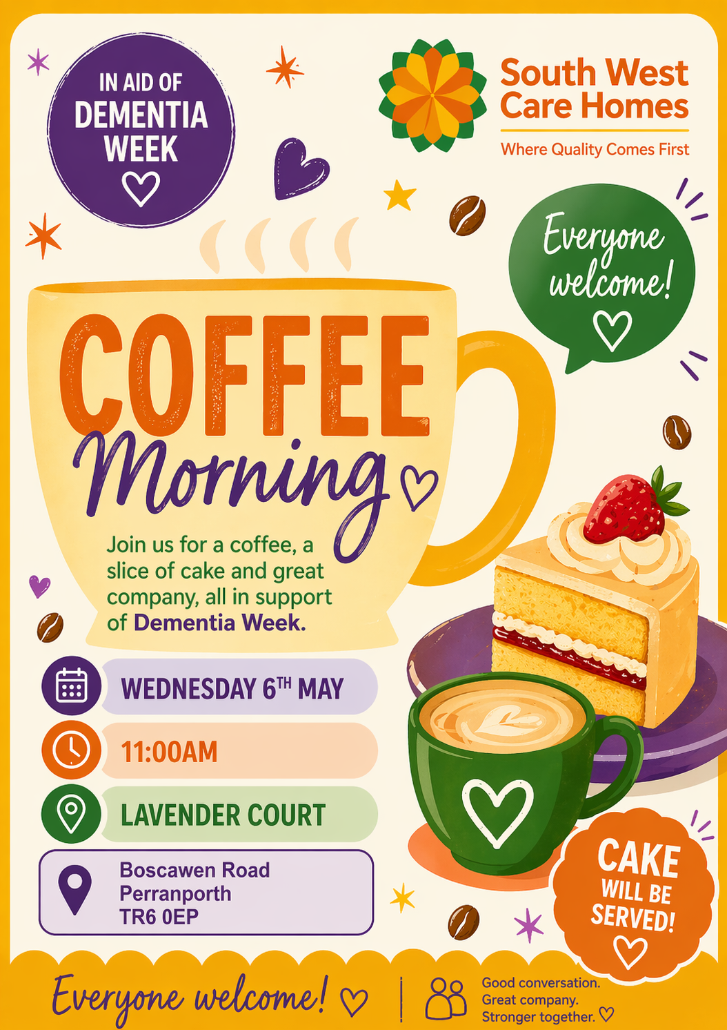 Poster advertising the coffee morning Poster advertising the coffee morning