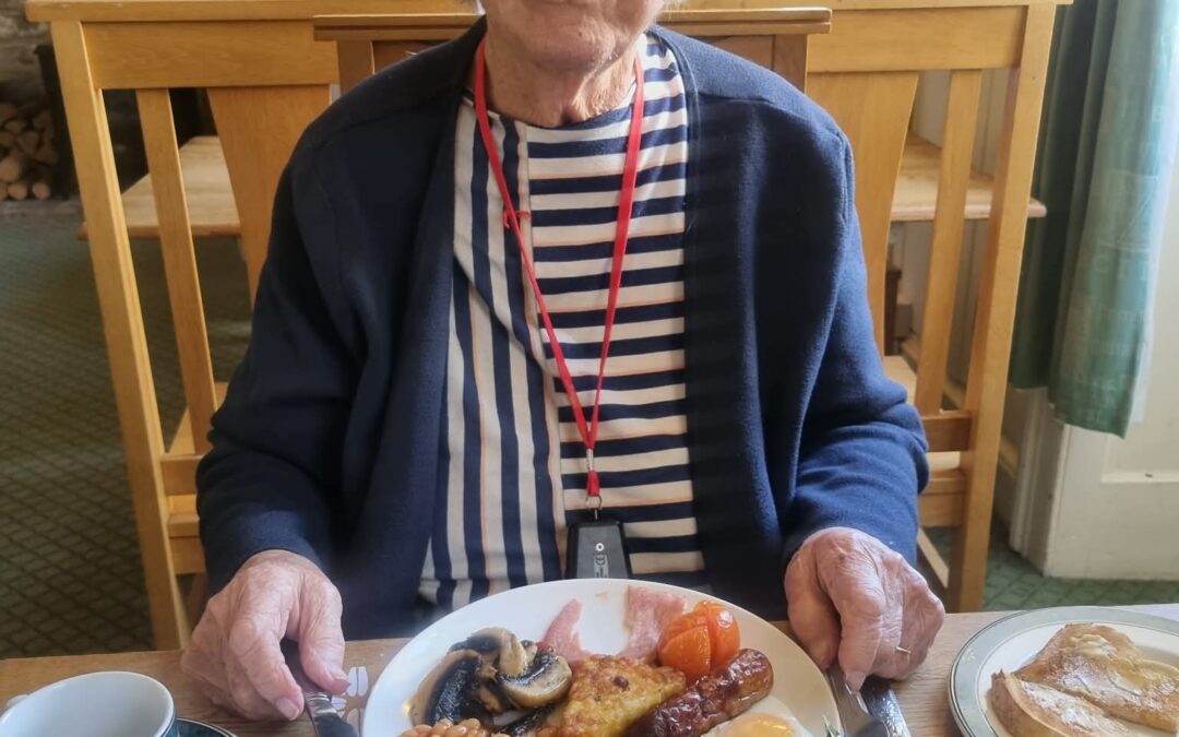 Barbara Enjoys a Well-Earned Breakfast Outing