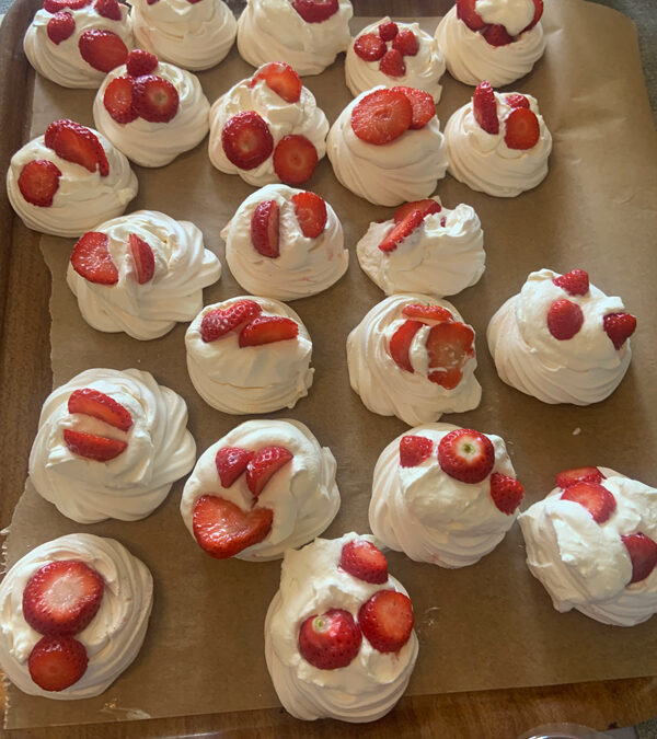 Strawberry Pavlovas at Ashfield for National Strawberries and Cream Day