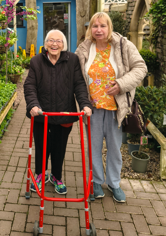 Two female residents smiling for the camera